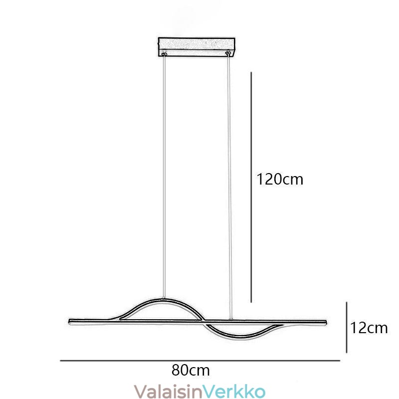 Tyylikäs riippuvalaisin alumiini Art Wave kattovalaisin