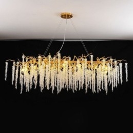 Nordic Pendant Light Golden Branch G9 lasikattokruunu