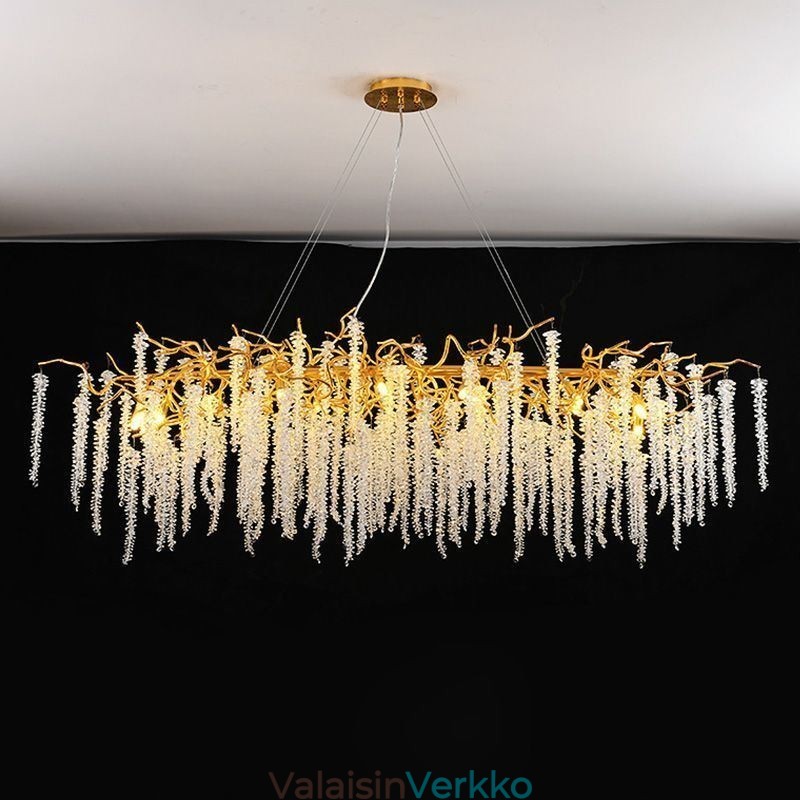 Nordic Pendant Light Golden Branch G9 lasikattokruunu