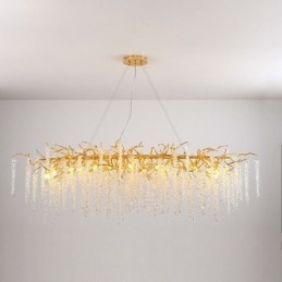 Nordic Pendant Light Golden Branch G9 lasikattokruunu