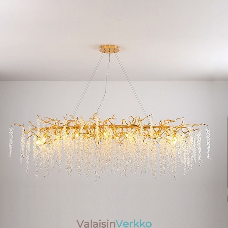 Nordic Pendant Light Golden Branch G9 lasikattokruunu