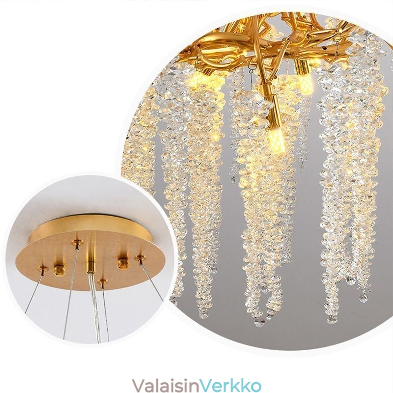 Nordic Pendant Light Golden Branch G9 lasikattokruunu