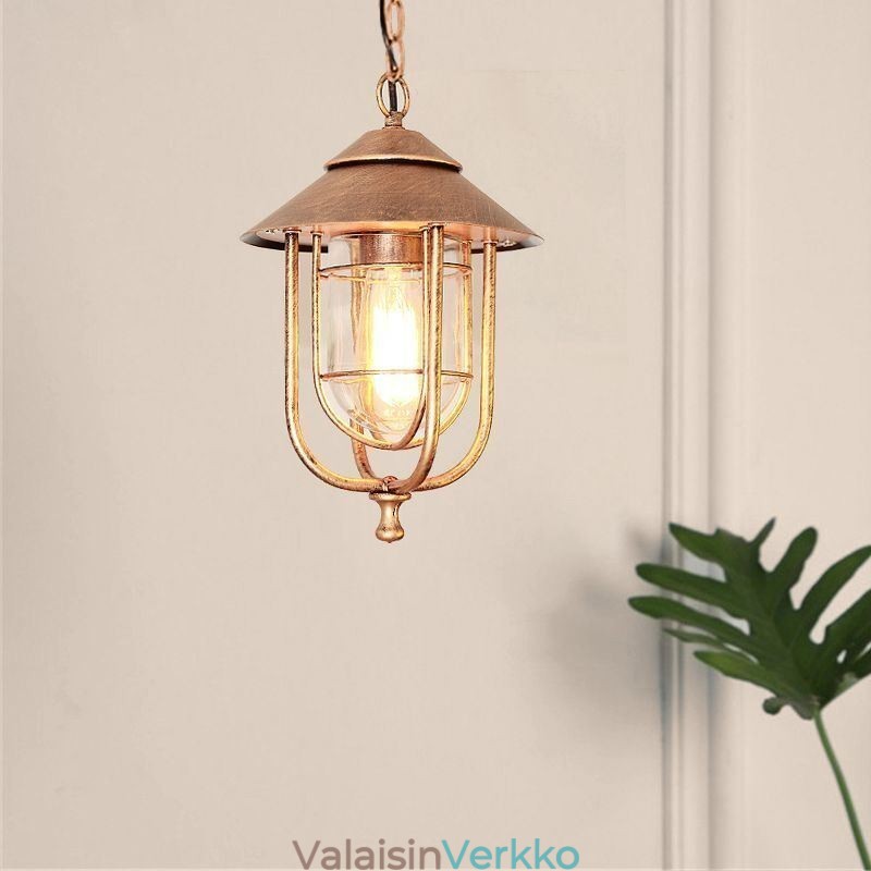 American Retro Outdoor Light vedenpitävä lintuhäkin muotoinen riippuvalaisin puutarha