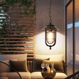 American Retro Outdoor Light vedenpitävä lintuhäkin muotoinen riippuvalaisin puutarha