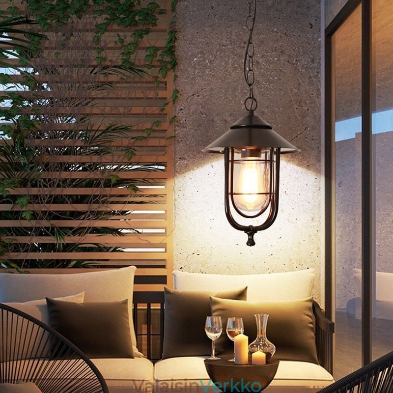 American Retro Outdoor Light vedenpitävä lintuhäkin muotoinen riippuvalaisin puutarha