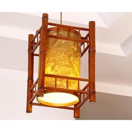 Retro Lantern-puinen bambukattokruunu