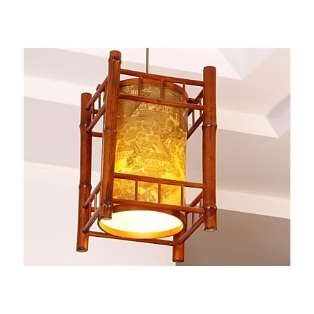 Retro Lantern-puinen bambukattokruunu