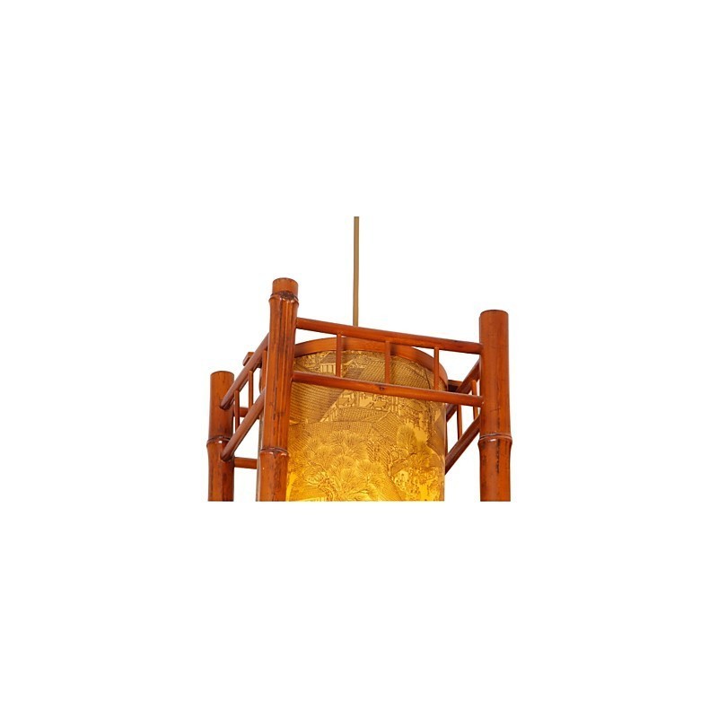 Retro Lantern-puinen bambukattokruunu