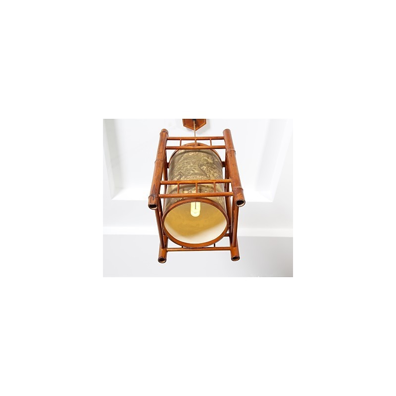 Retro Lantern-puinen bambukattokruunu