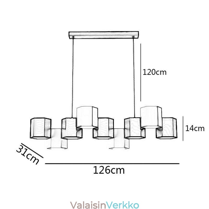 Moderni kuusikulmainen riippuvalaisin luova yhdistelmävalaisin