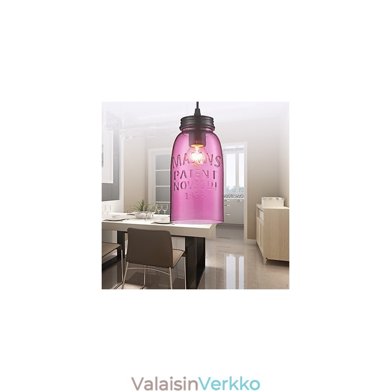 1 kevyt moderni lasiriippuvalaisin läpinäkyvällä kuplasuunnittelulla