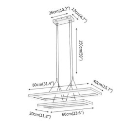 Moderni runko riippuvalaisin akryylimusta kattokruunu