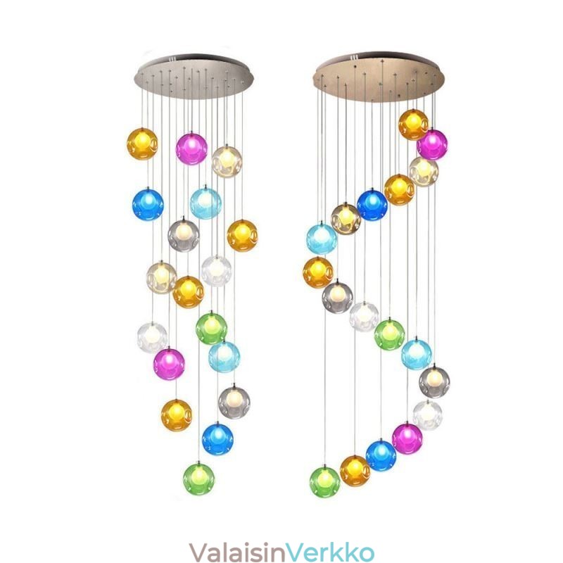 Moderni kristallipalloriippuvalaisin värikäs kristallikruunu (värillinen tyyli, ota yhteyttä)