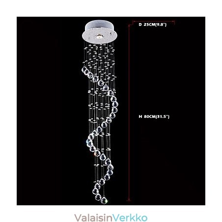 Kristalliriippuvalaisinkruunu valaistus 1 valot hopea katos kirkas K9 Crystal Helix kattovalaisimet H80CM Kristalliriippuvalaisinkruunu valaistus 1 valot hopea katos kirkas K9 Crystal Helix kattovalaisimet H80CM