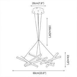 Postmoderni kattokruunu Nordic Tree Branch -riippuvalaisin