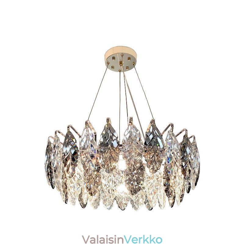 Eurooppalainen Iron Pendant Light Creative Glass Leaf kattokruunu