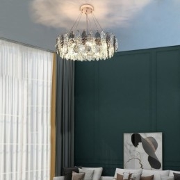 Eurooppalainen Iron Pendant Light Creative Glass Leaf kattokruunu