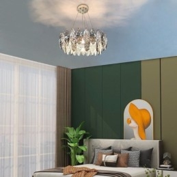 Eurooppalainen Iron Pendant Light Creative Glass Leaf kattokruunu