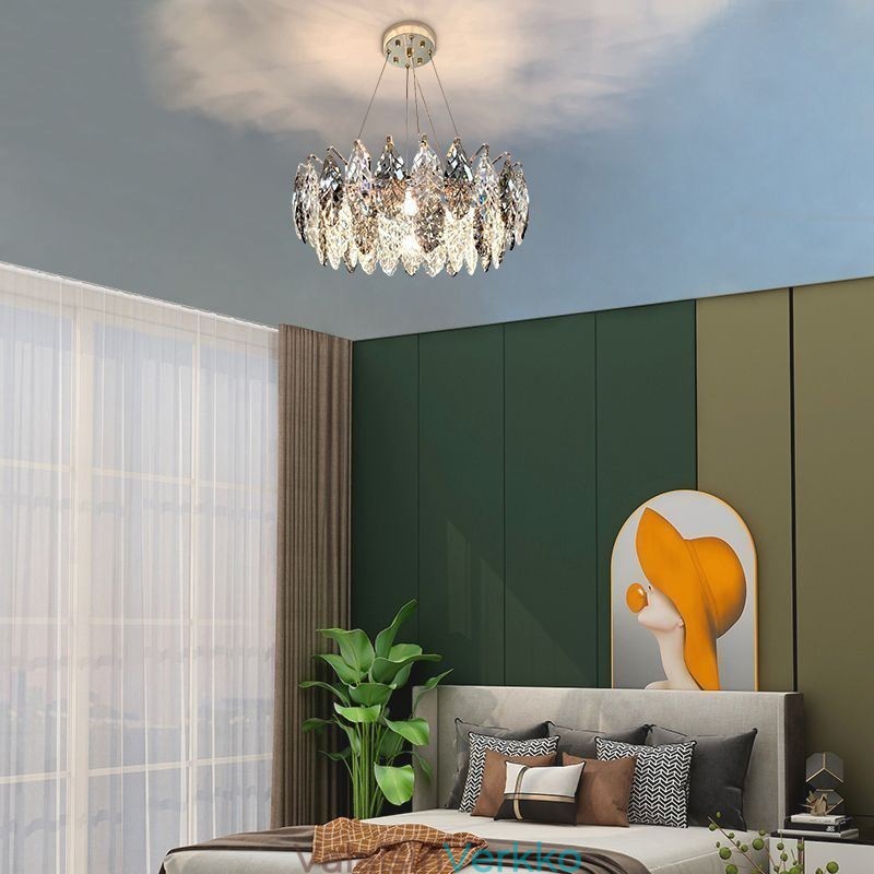 Eurooppalainen Iron Pendant Light Creative Glass Leaf kattokruunu