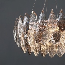 Eurooppalainen Iron Pendant Light Creative Glass Leaf kattokruunu