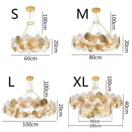 Modernit Shell Glass -kattokruunuvalot ruokailutila