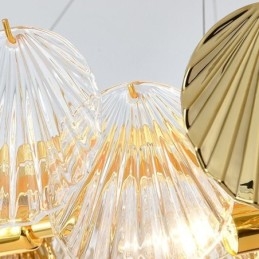 Modernit Shell Glass -kattokruunuvalot ruokailutila