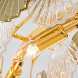 Modernit Shell Glass -kattokruunuvalot ruokailutila