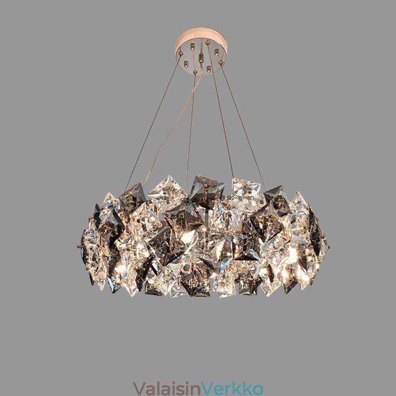 Vaalea ja ylellinen lasikattokruunu Moderni minimalistinen riippuvalaisin