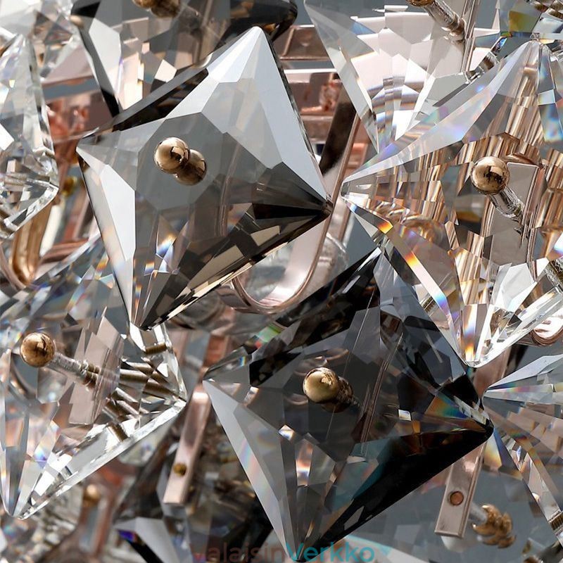 Vaalea ja ylellinen lasikattokruunu Moderni minimalistinen riippuvalaisin