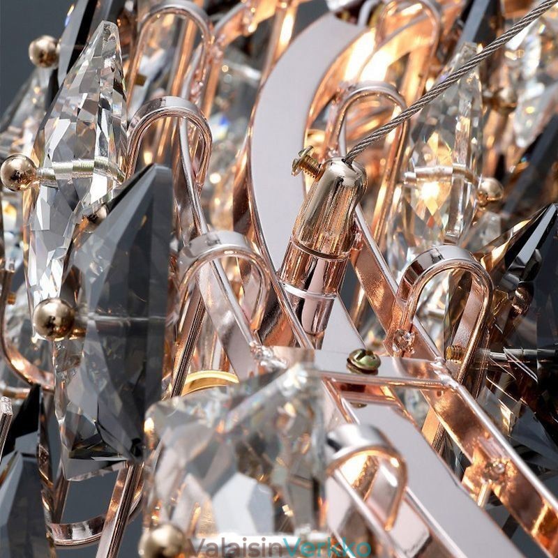 Vaalea ja ylellinen lasikattokruunu Moderni minimalistinen riippuvalaisin