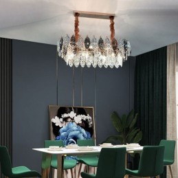 Eurooppalainen Iron Pendant Light Creative Leaf -lasikattokruunu