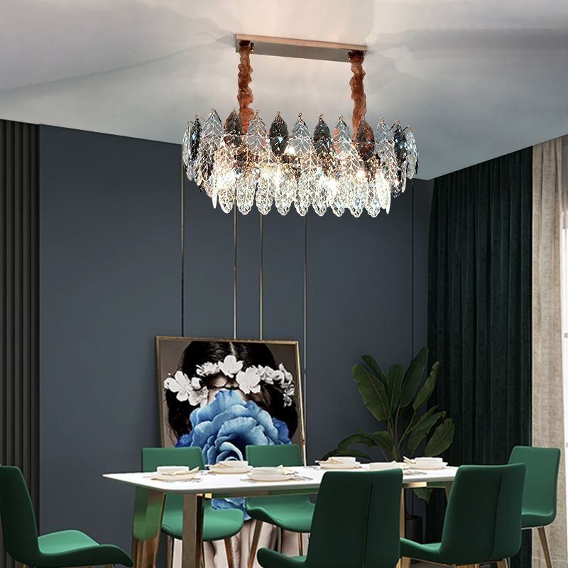 Eurooppalainen Iron Pendant Light Creative Leaf -lasikattokruunu