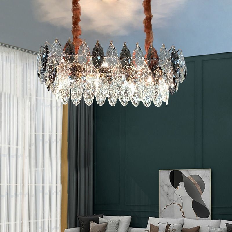 Eurooppalainen Iron Pendant Light Creative Leaf -lasikattokruunu