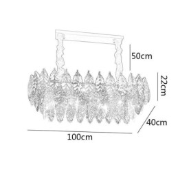 Eurooppalainen Iron Pendant Light Creative Leaf -lasikattokruunu