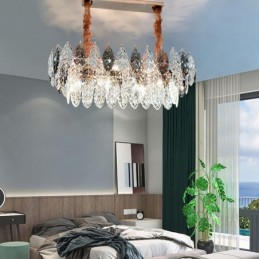 Eurooppalainen Iron Pendant Light Creative Leaf -lasikattokruunu