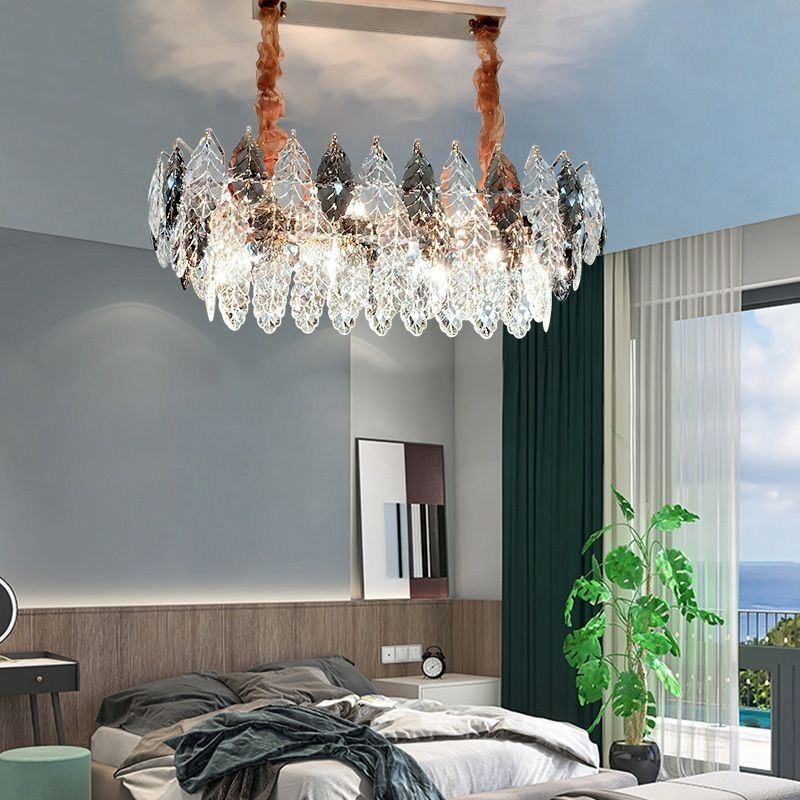 Eurooppalainen Iron Pendant Light Creative Leaf -lasikattokruunu