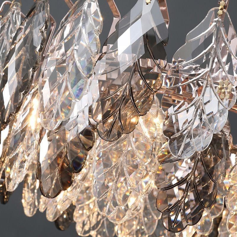 Eurooppalainen Iron Pendant Light Creative Leaf -lasikattokruunu