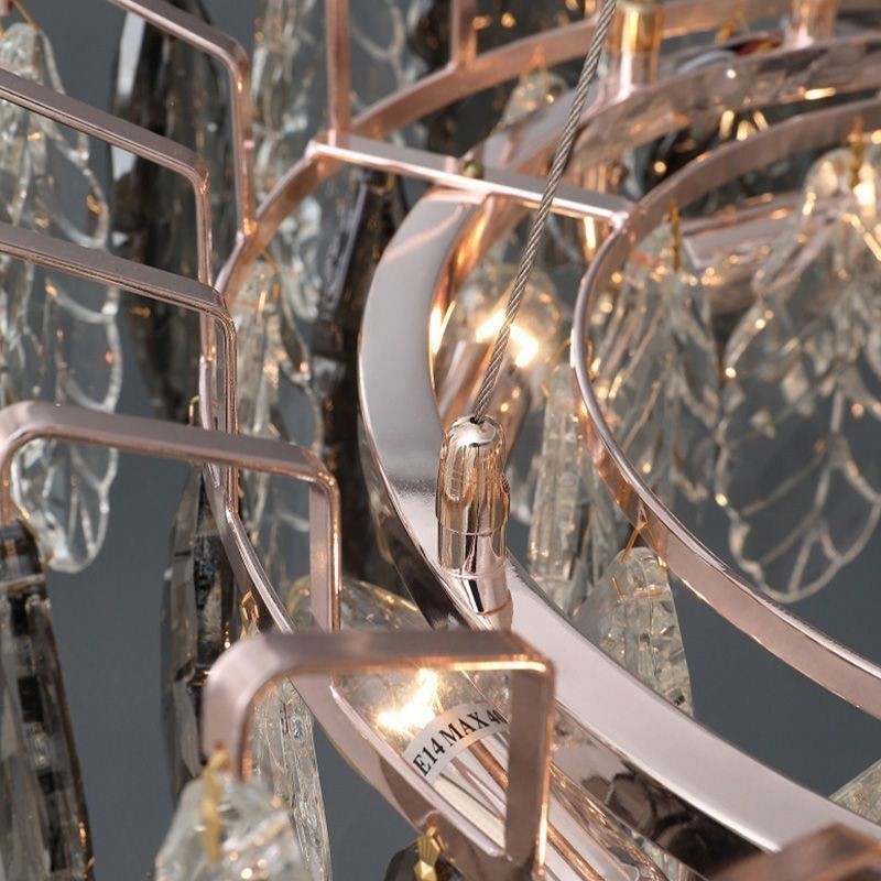 Eurooppalainen Iron Pendant Light Creative Leaf -lasikattokruunu