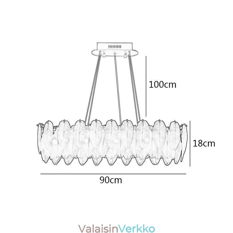 Taiteellinen lasikattokruunu höyhen pyöreä riippuvalaistus