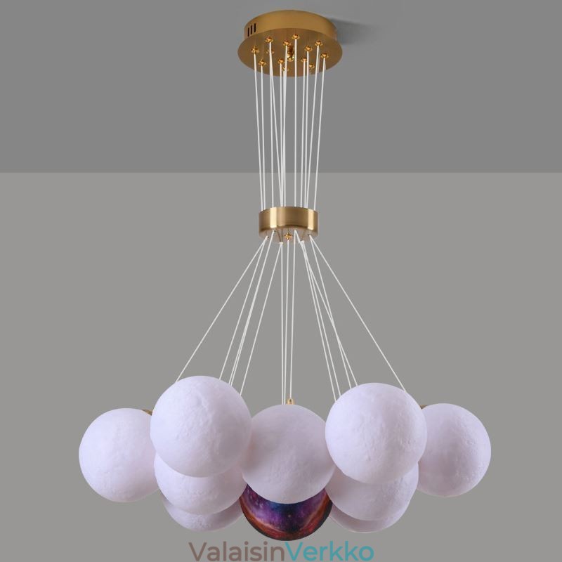 Moon Bubble Kattokruunu Moderni 3D Print Balls -riippuvalaisin