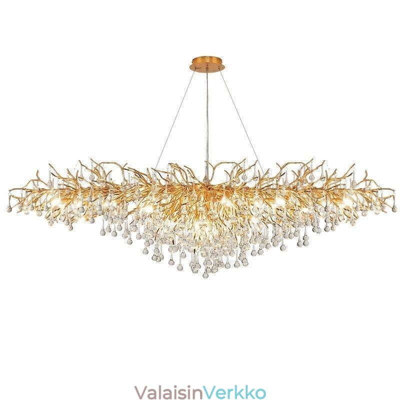 Ylellinen kristallikruunu kultainen moderni kattoon riippuva lamppu ruokailutila