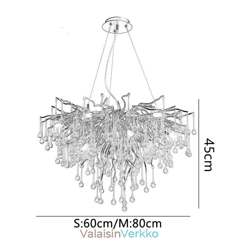 Pohjoismainen kristallikruunu kukka pyöreä sävy Ylellinen kultainen riippuvalaisin