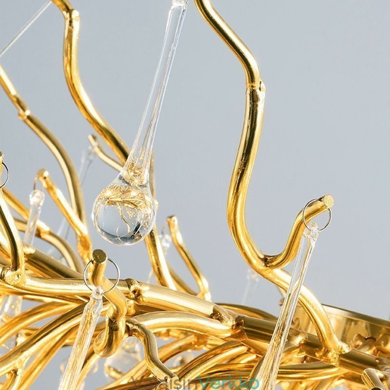 Pohjoismainen kristallikruunu kukka pyöreä sävy Ylellinen kultainen riippuvalaisin