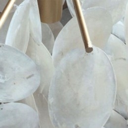 Natural Shell kattokruunu pyöreä kerroksinen riippuva kevyt ruokailutila