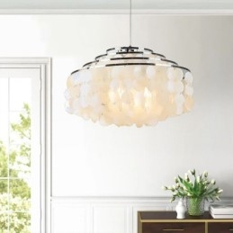 Moderni Raindrop Kattokruunu Valkoinen Shell Shade kattoon riippuva valaistus