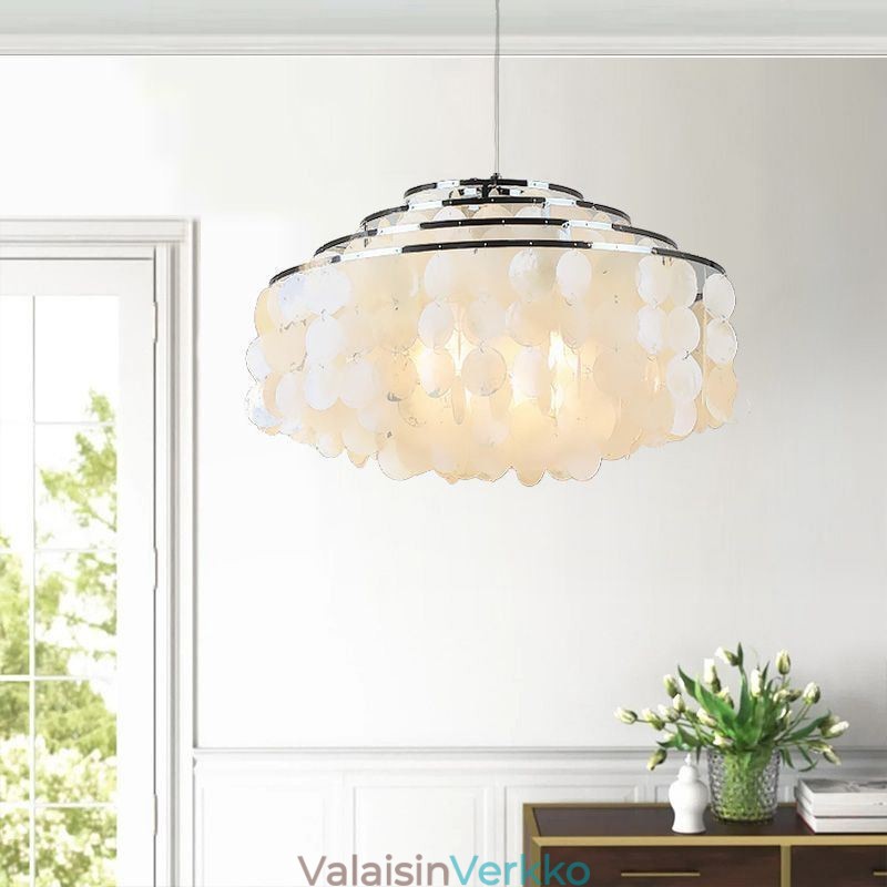 Moderni Raindrop Kattokruunu Valkoinen Shell Shade kattoon riippuva valaistus