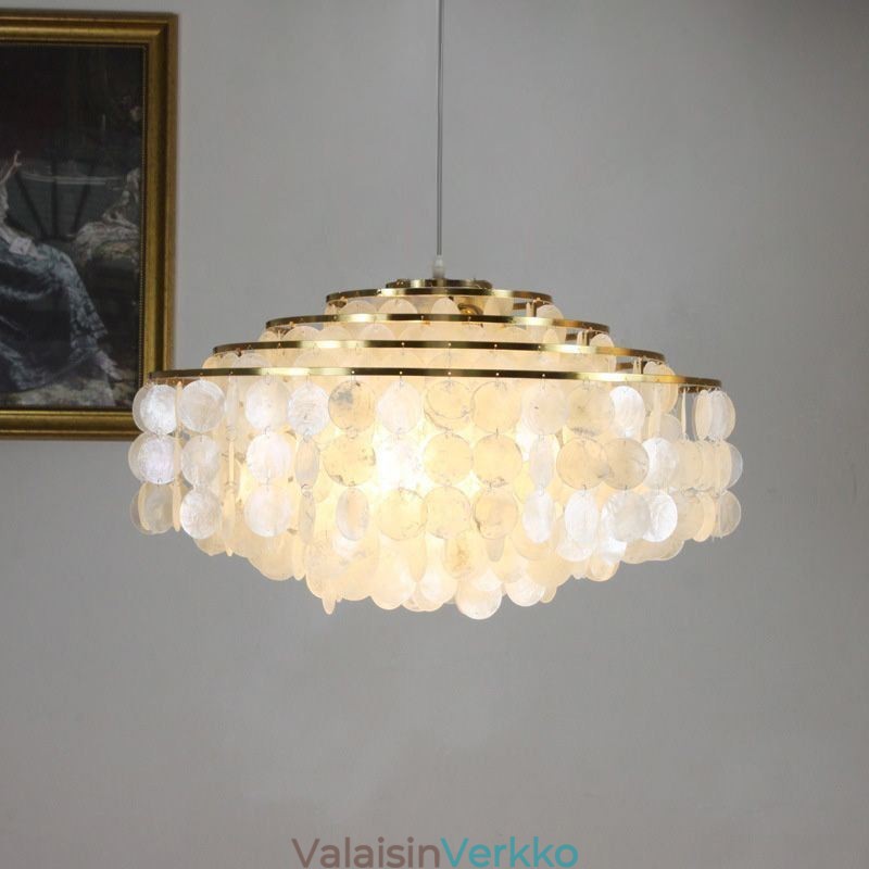 Moderni Raindrop Kattokruunu Valkoinen Shell Shade kattoon riippuva valaistus