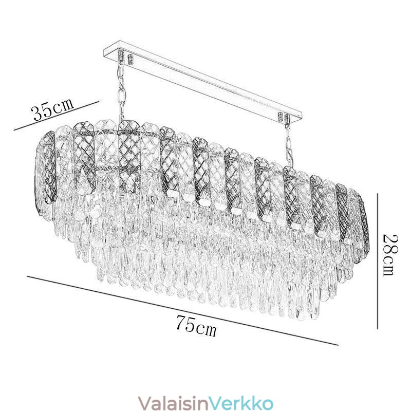 Moderni kristalliriippuvalaisin Ylellinen soikea riippuvalaisin