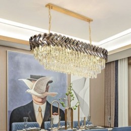 European Crystal Pendant Light Ylellinen soikea kattovalaisin
