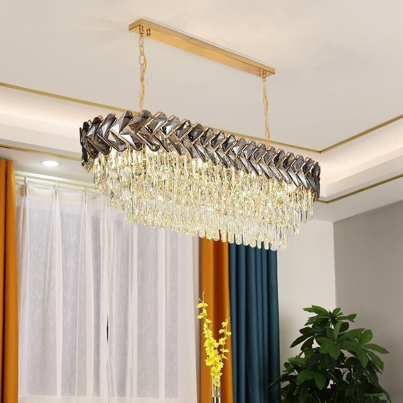 European Crystal Pendant Light Ylellinen soikea kattovalaisin